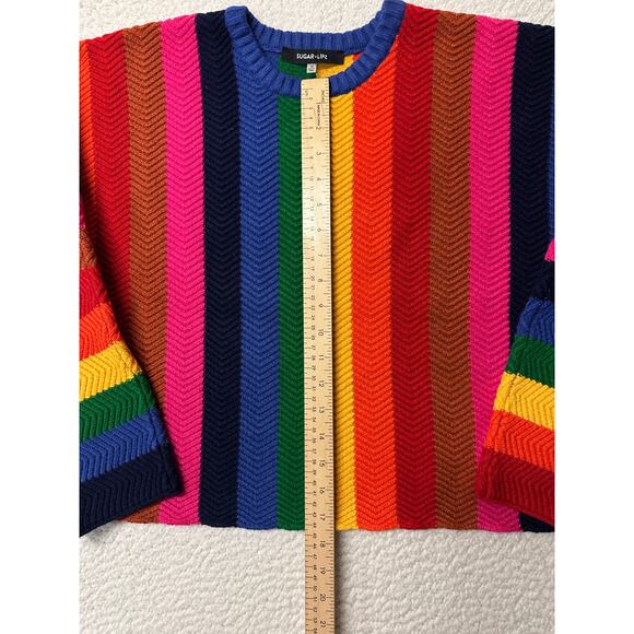 Sugar Lips Womens Reading Rainbows Sweater Medium - Picture 3 of 8